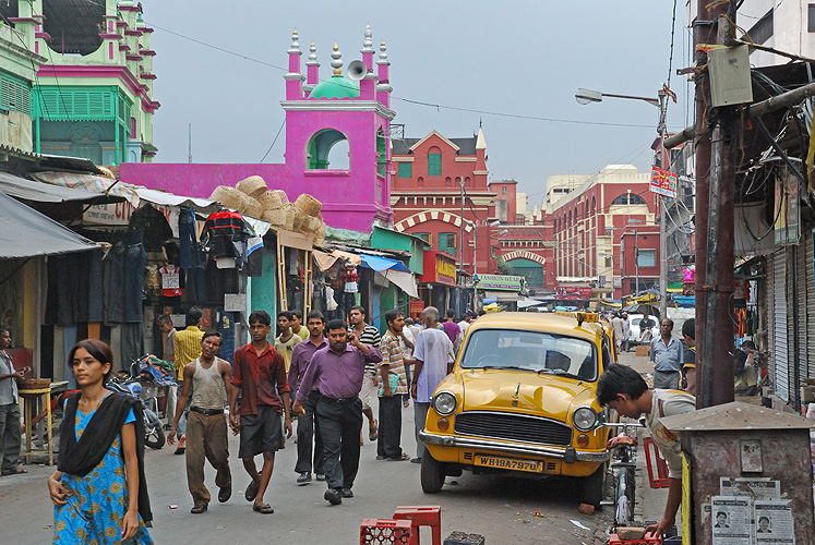 Moschee und Marktgebude in der Innenstadt von Kolkata