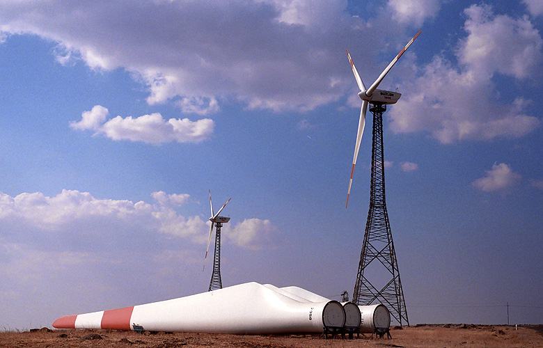 Windkraftanlage in Maharashtra, Detailansicht 