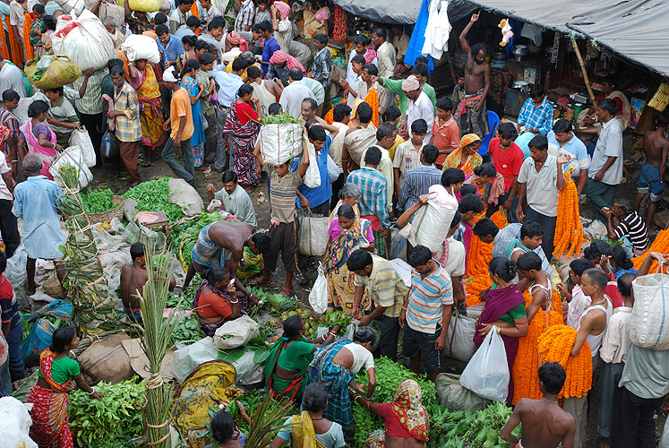 Gemüsemarkt nahe der Howrah-Brücke, Kolkata