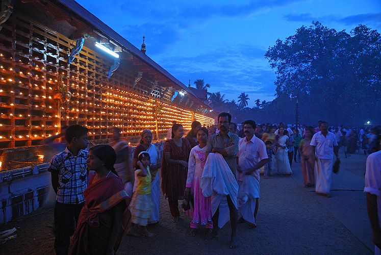 Lichterfest in einem Hindu-Tempel