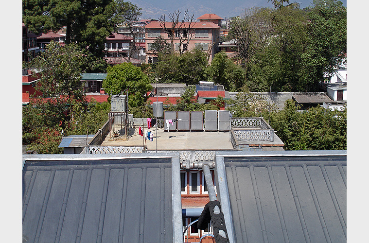 Solare Heißwasserbereiter in Kathmandu, Nepal