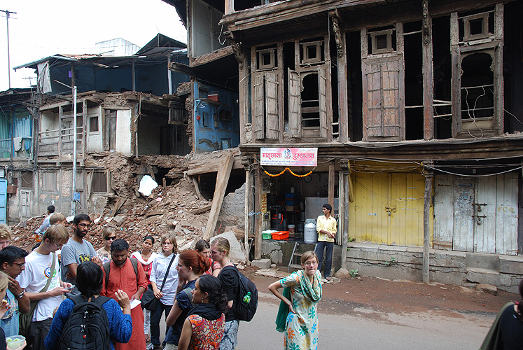 Historische Gebäude verfallen in Pune