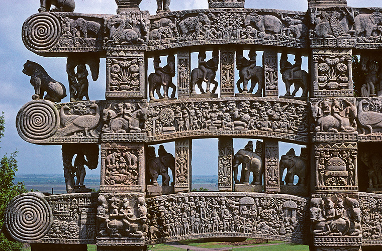 2000 Jahre alte Bildhauerkunst in Sanchi, Madhya Pradesh