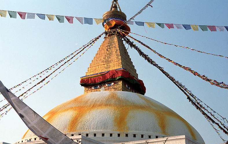 Der Stupa in Bodnath bei Kathmandu, Nepal